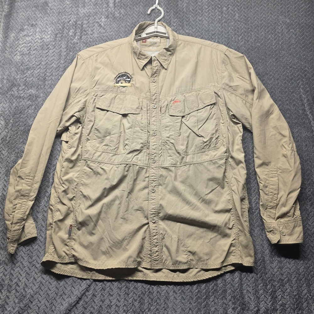 Simms Guide Series Fishing Shirt Men's XL Tan Long Sleeve Vented Nylon - Picture 3 of 12